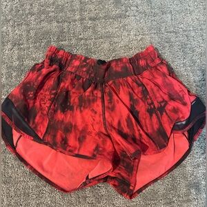 Lululemon Hotty Hot Short Red Tie Dye